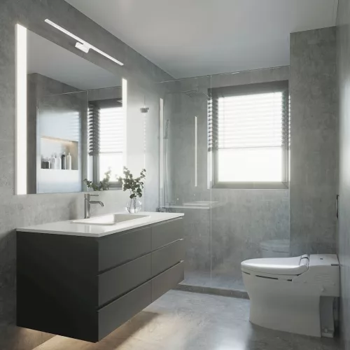 SHINE téglalap alakú fehér fali lámpa 12W LED IP44 Fém és Milagro műanyag