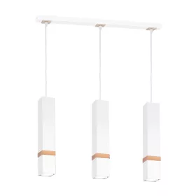   Függesztett lámpa skandináv stílusú loft fehér MiLAGRO VIDAR 3x GU10 Fém + fa