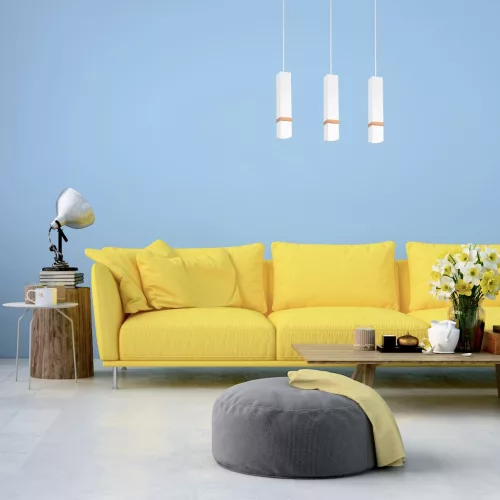 Függesztett lámpa skandináv stílusú loft fehér MiLAGRO VIDAR 3x GU10 Fém + fa