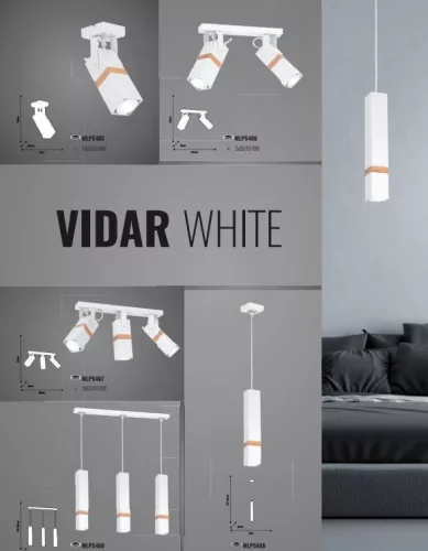 Függesztett lámpa skandináv stílusú loft fehér MiLAGRO VIDAR 3x GU10 Fém + fa
