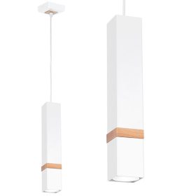   Függesztett lámpa skandináv stílusú loft fehér MiLAGRO VIDAR 1x GU10 Fém + fa