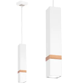   Függesztett lámpa skandináv stílusú loft fehér MiLAGRO VIDAR 1x GU10 Fém + fa