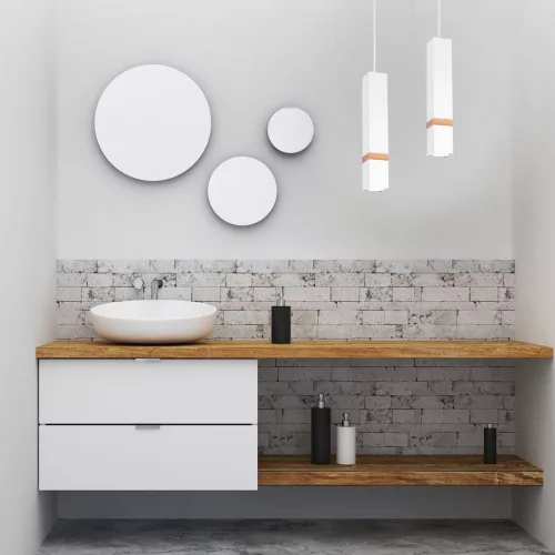 Függesztett lámpa skandináv stílusú loft fehér MiLAGRO VIDAR 1x GU10 Fém + fa