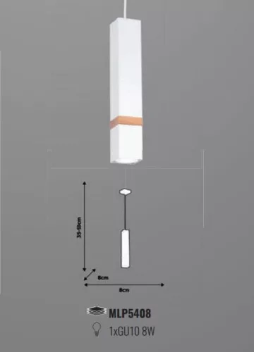 Függesztett lámpa skandináv stílusú loft fehér MiLAGRO VIDAR 1x GU10 Fém + fa