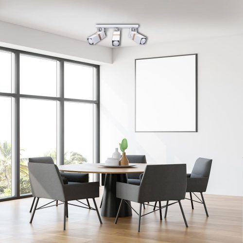 Mennyezeti lámpa skandináv stílusú loft fehér MiLAGRO VIDAR 3x GU10 Fém + fa