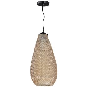   Borostyánsárga fém + üveg MiLAGRO PETRA függőlámpa 1x E27