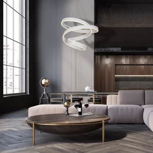 ANDROMEDA 45W LED hullámos szalagos függőlámpa fehér ML5492 Milagro fém + műanyag