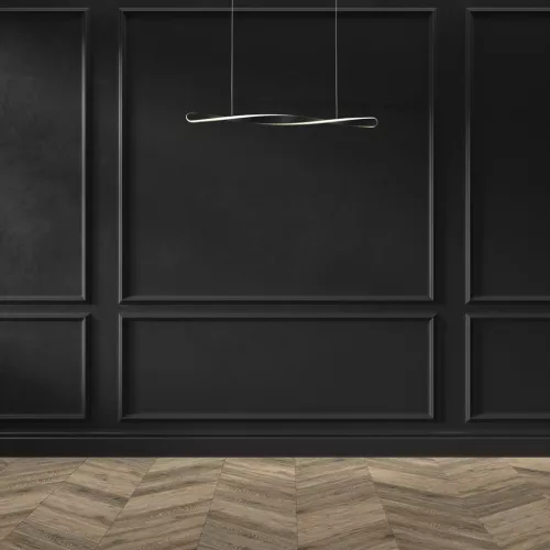 SWIRL 24W LED hosszúkás hajlított függőlámpa fekete ML5498 Milagro fém + műanyag