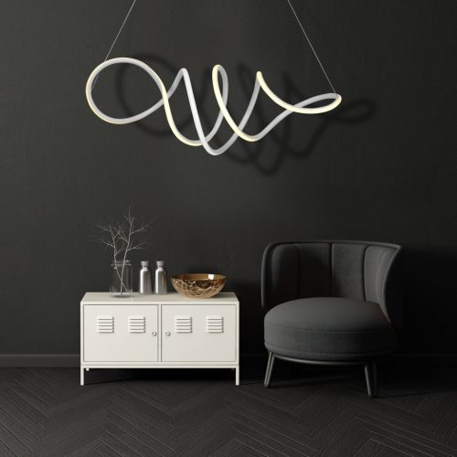 LOCA 56W LED modernista spirál függőlámpa fehér ML5491 Milagro fém + műanyag