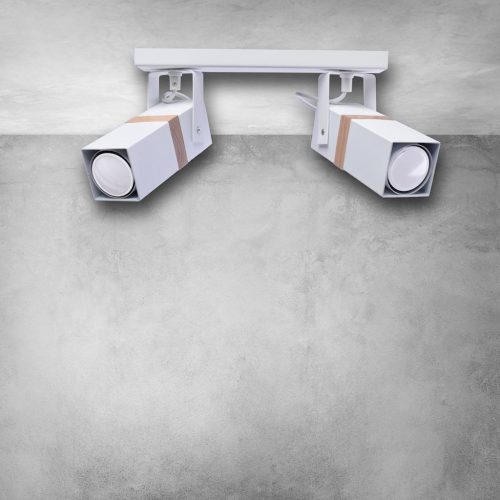 Mennyezeti lámpa skandináv stílusú loft fehér MiLAGRO VIDAR 2x GU10 Fém + fa