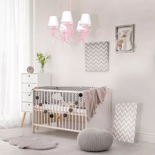 CHARLOTTE Pink csillár mennyezeti lámpa 5xE14 Milagro