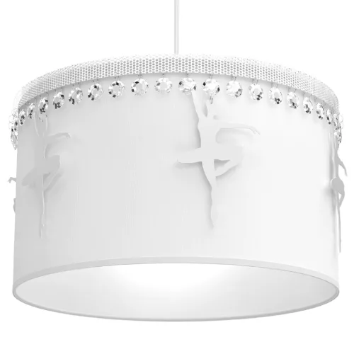 BALLETNICA függőlámpa 1xE27 lány balerina fehér MLP4969 Milagro fém + szövet + kristályok