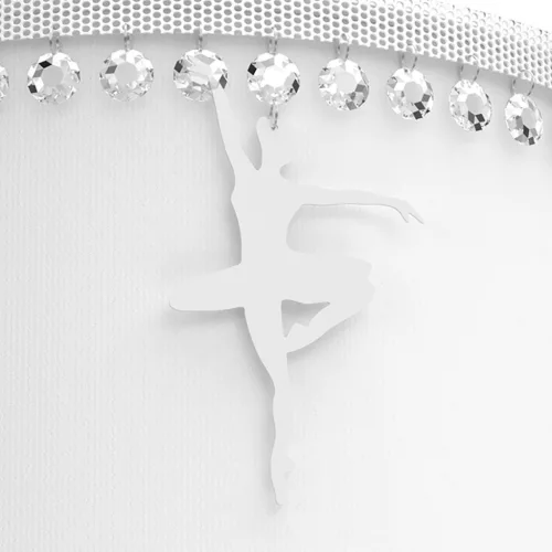 BALLETNICA függőlámpa 1xE27 lány balerina fehér MLP4969 Milagro fém + szövet + kristályok