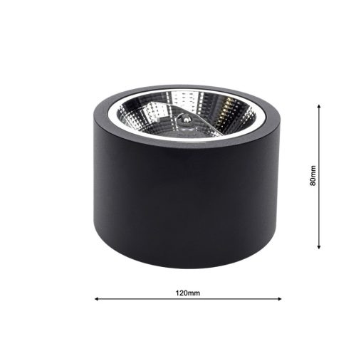 REDONDO felületre szerelhető halogén lámpatest fekete 1xAR111 GU10 Spot Milagro