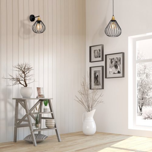 Fali lámpa fekete MiLAGRO KANE 1x E27