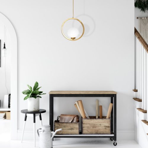 BÉCSI függőlámpa 1xE14 sárgaréz felni Geometrikus elegáns MLP5573 Milagro fém + üveg