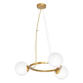   BÉCSI függőlámpa 3xE14 sárgaréz felni Geometrikus elegáns MLP5576 Milagro fém + üveg