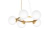 BÉCSI függőlámpa 5xE14 sárgaréz felni Geometrikus elegáns MLP5577 Milagro fém + üveg