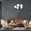BÉCSI függőlámpa 5xE14 sárgaréz felni Geometrikus elegáns MLP5577 Milagro fém + üveg