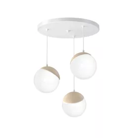   SFERA függőlámpa 3xE14 fehér fagolyók Részletek MLP5425 Milagro fém + fa + üveg