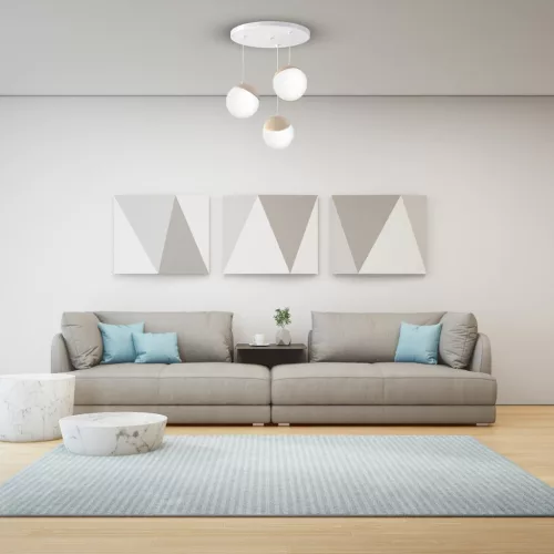 SFERA függőlámpa 3xE14 fehér fagolyók Részletek MLP5425 Milagro fém + fa + üveg