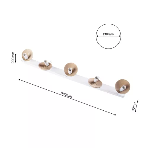 SFERA Fa mennyezeti lámpa 5xE14 Milagro