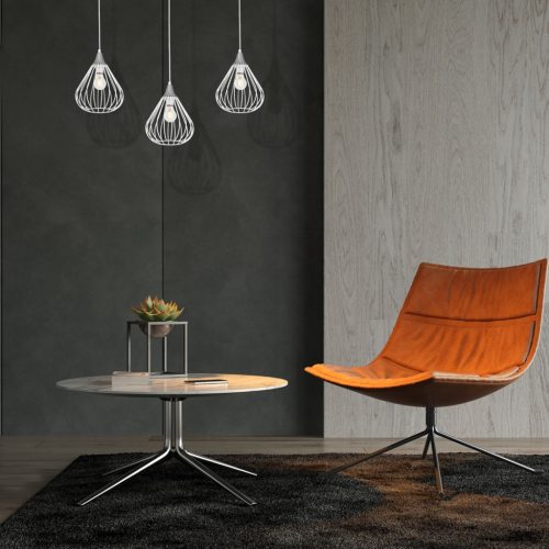 MiLAGRO KANE fehér és ezüst függőlámpa 1x E27