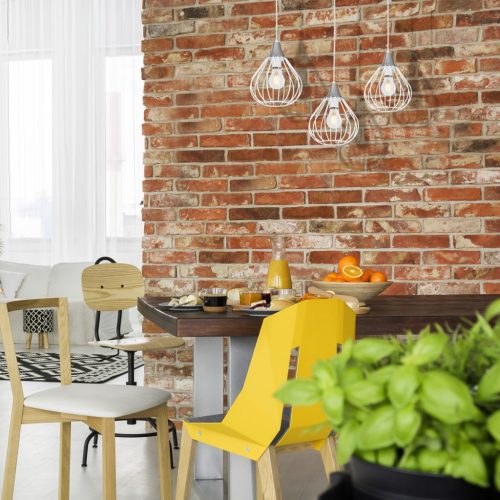 MiLAGRO KANE fehér és ezüst függőlámpa 3x E27