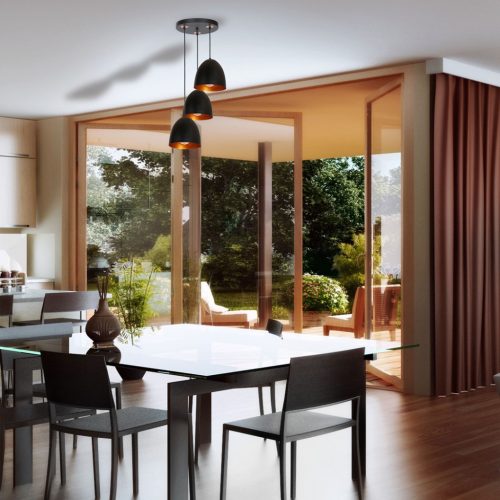 VEGAS függesztett lámpa 3xE27 Classic Design Black Copper MLP5589 Milagro Metal