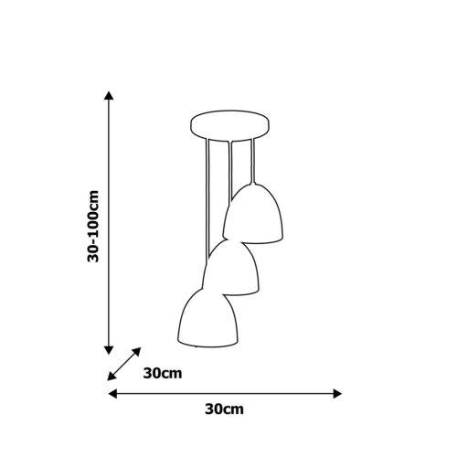 VEGAS függesztett lámpa 3xE27 Classic Design Black Copper MLP5589 Milagro Metal