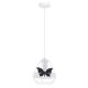 KAGO 1xE27 gyerek függő lámpa Black Butterfly White MLP4922 Milagro Metal