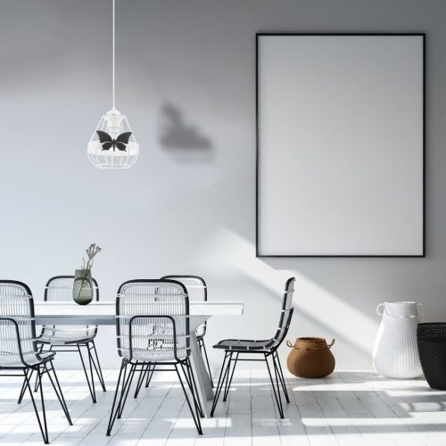 KAGO 1xE27 gyerek függő lámpa Black Butterfly White MLP4922 Milagro Metal