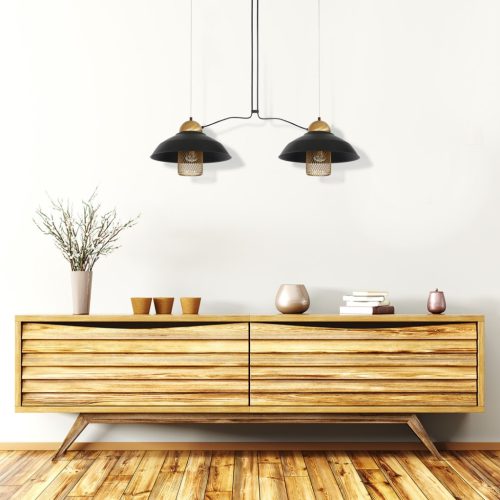 MiLAGRO 2xE27 BJORN fekete loft stílusú függőlámpa