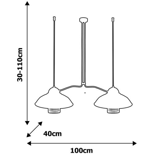 MiLAGRO 2xE27 BJORN fekete loft stílusú függőlámpa
