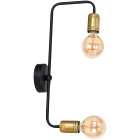   Fali lámpa mennyezeti lámpa ipari stílusban, fekete MiLAGRO DYLAN 2x E27