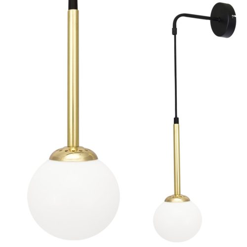 Fali lámpa fekete sárgaréz MiLAGRO PARMA 1x E14