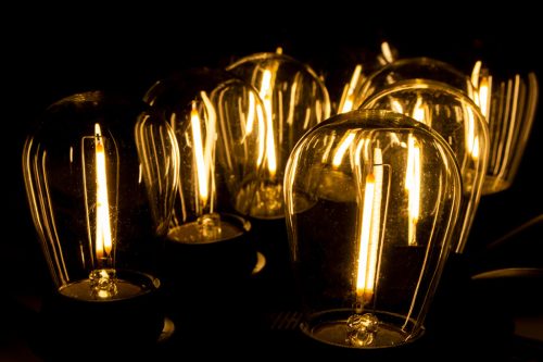 E27 ST45 LED izzó 1W 70lm 2700K meleg 270° izzószál a Girlandhoz