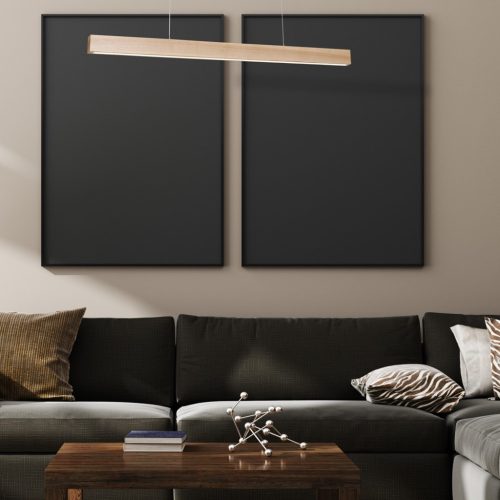 TIMBER 18W LED téglalap alakú fa függőlámpa MLP568 Milagro fa + fém + akril