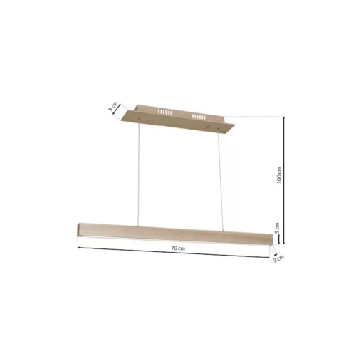 TIMBER 18W LED téglalap alakú fa függőlámpa MLP568 Milagro fa + fém + akril
