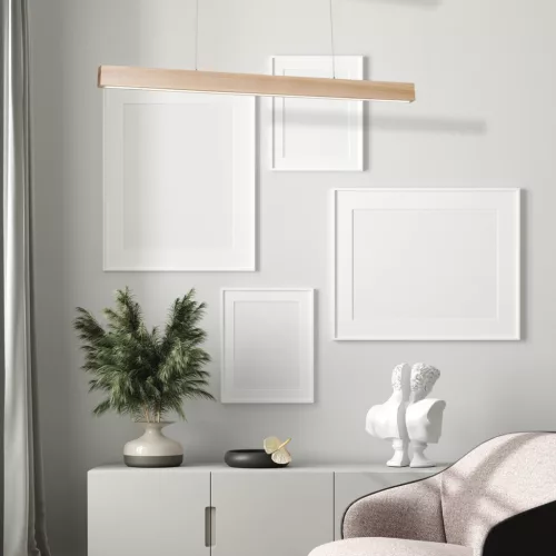 TIMBER 18W LED téglalap alakú fa függőlámpa MLP568 Milagro fa + fém + akril