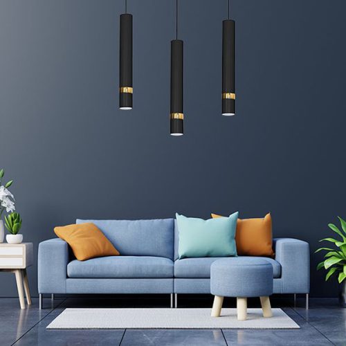JOKER BLACK/GOLD függőlámpa 3x GU10 MILAGRO Fém modern stílusban