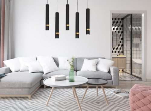 JOKER BLACK GOLD függőlámpa 5x GU10 MILAGRO Fém modern stílusban