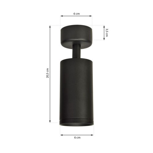 Felületre szerelhető halogén mennyezeti lámpatest MICA Black 1xGU10 Spot Milagro