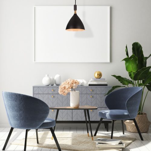 OTTO függesztett lámpa 1xE27 klasszikus fekete arany belső ML6158 fém + üveg