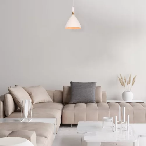 OTTO függőlámpa 1xE27 klasszikus fehérarany belső ML6159 fém + üveg