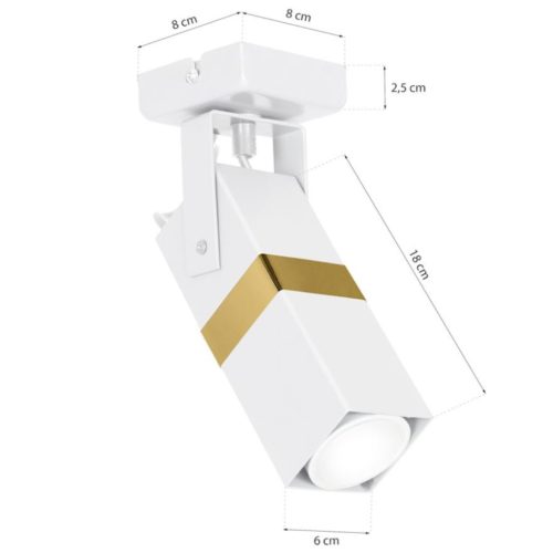 Mennyezeti fali lámpa Fali lámpa 1x GU10 Spot Loft White + Gold VIDAR Milagro