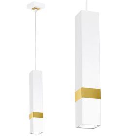   Függesztett lámpa Tuba Zwis VIDAR Fehér + arany 1x GU10 Milagro Metal Modern stílusban