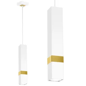   Függesztett lámpa Tuba Zwis VIDAR Fehér + arany 1x GU10 Milagro Metal Modern stílusban