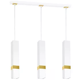   Függesztett lámpa Tuba Zwis VIDAR Fehér + arany 3x GU10 Milagro Metal Modern stílusban