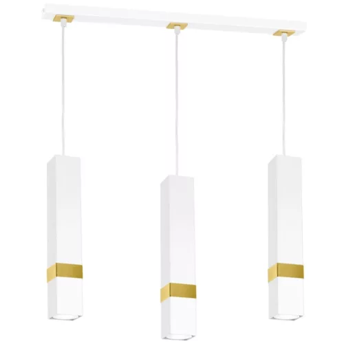 Függesztett lámpa Tuba Zwis VIDAR Fehér + arany 3x GU10 Milagro Metal Modern stílusban